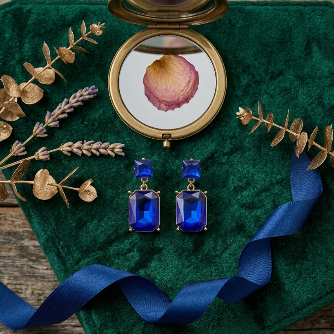 Radiant Rectangular Gemstone Drop Earrings