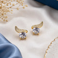 Radiant Crystal Wing Stud Earrings