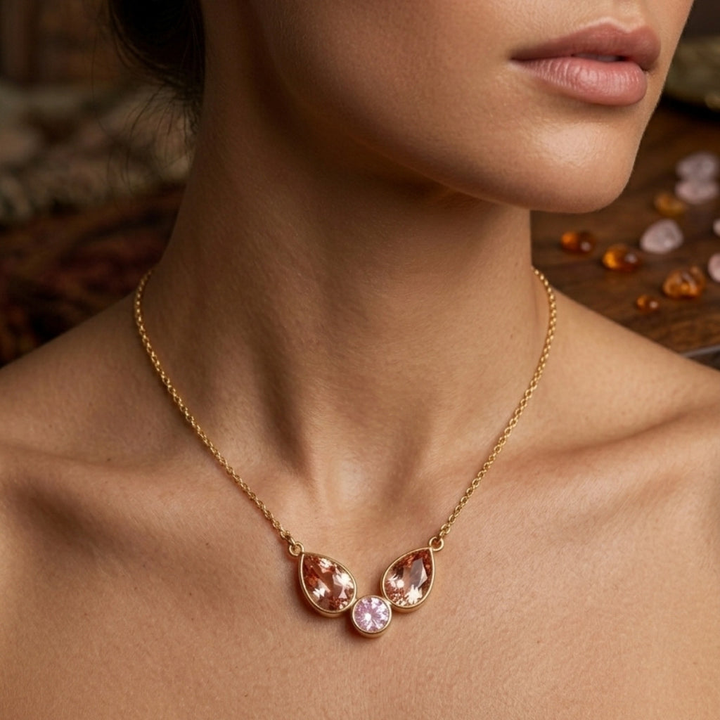Delicate Gemstone Cluster Necklace