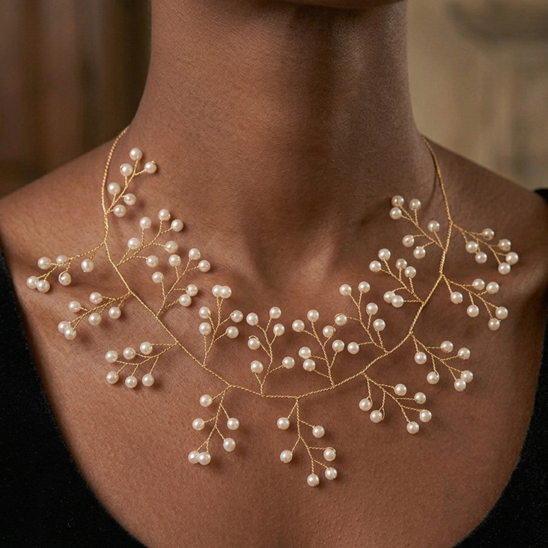 Ethereal Pearl Branch Statement Necklace