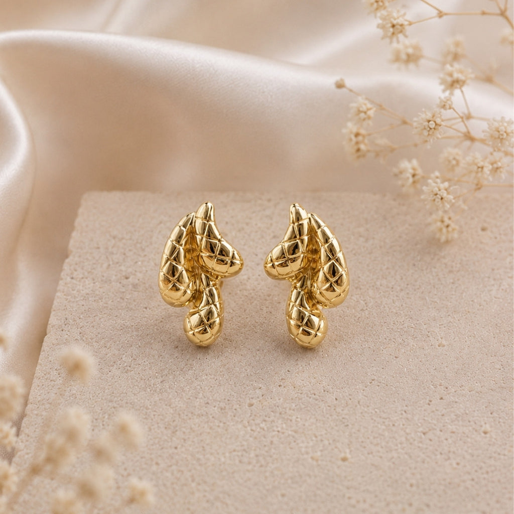Modern Minimalist Silver-Tone Stud Earrings