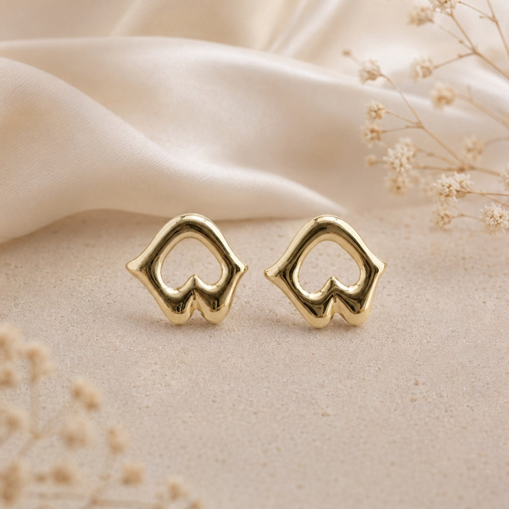 Modern Minimalist Silver-Tone Stud Earrings