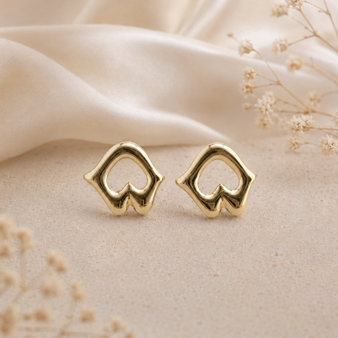 Modern Minimalist Silver-Tone Stud Earrings