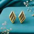 Sculptural Ribbed Diamond Stud Earrings