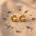Gold Knot Stud Earrings – Minimalist Geometric Jewelry