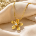 Elegant Golden Blossom Pearl Necklace