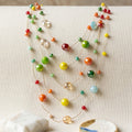 Vibrant Multicolored Layered Bead Necklace
