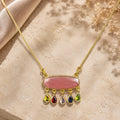 Rosé Harmony Multi-Gem Gold Pendant Necklace
