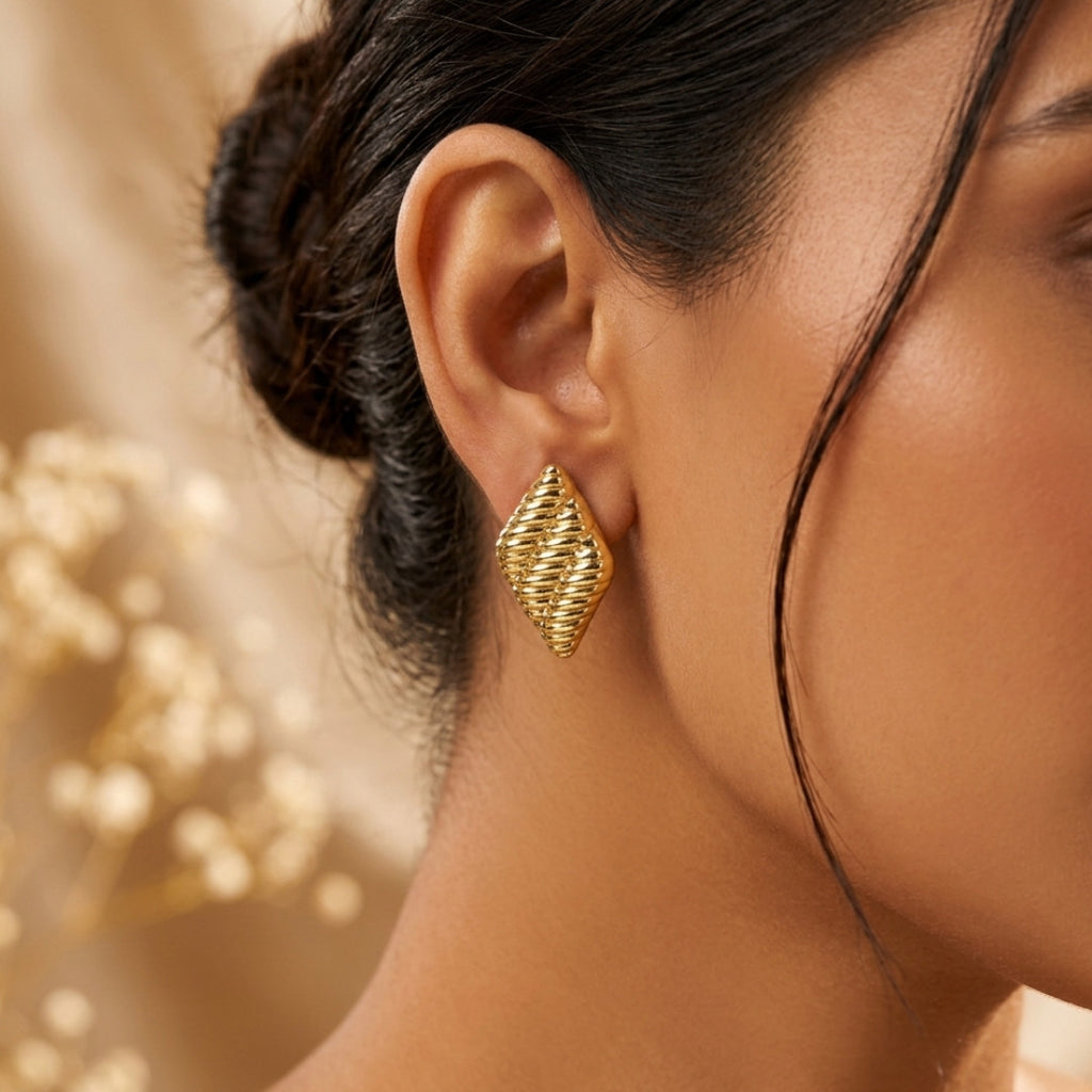 Modern Minimalist Silver-Tone Stud Earrings
