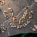 Whimsical Multicolored Raw Stone Branch Necklace