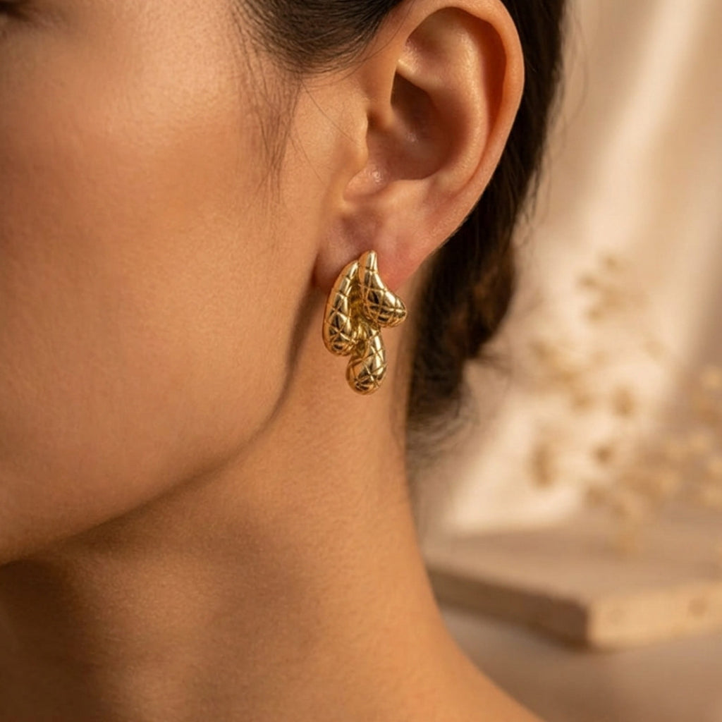 Modern Minimalist Silver-Tone Stud Earrings