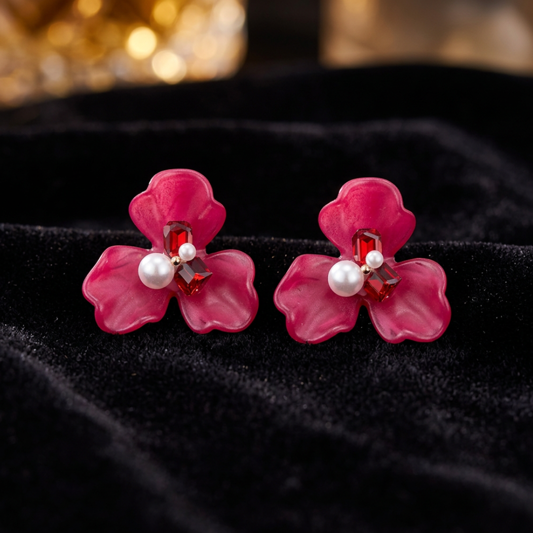 Radiant Floral Bloom Statement Earrings