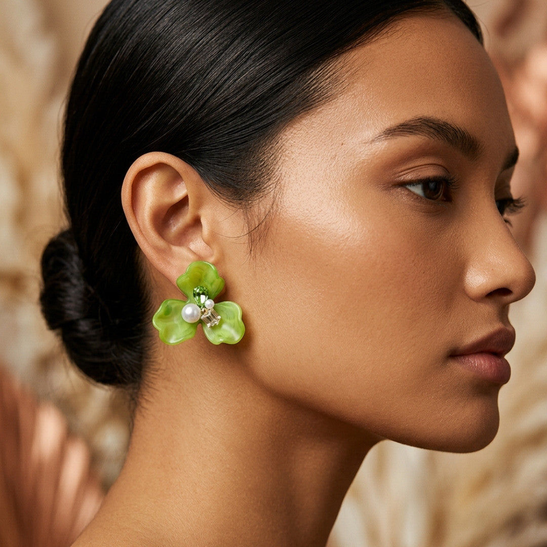 Radiant Floral Bloom Statement Earrings