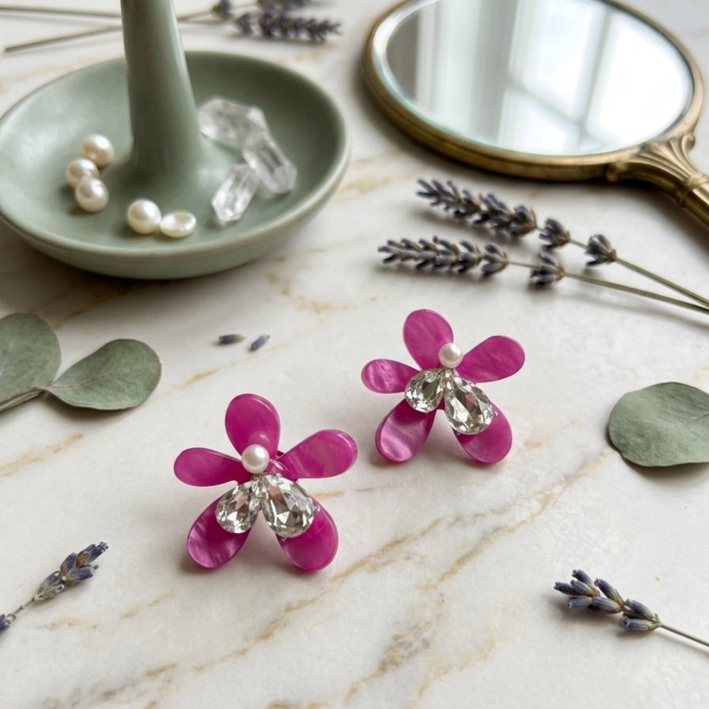 Radiant Floral Bloom Statement Earrings
