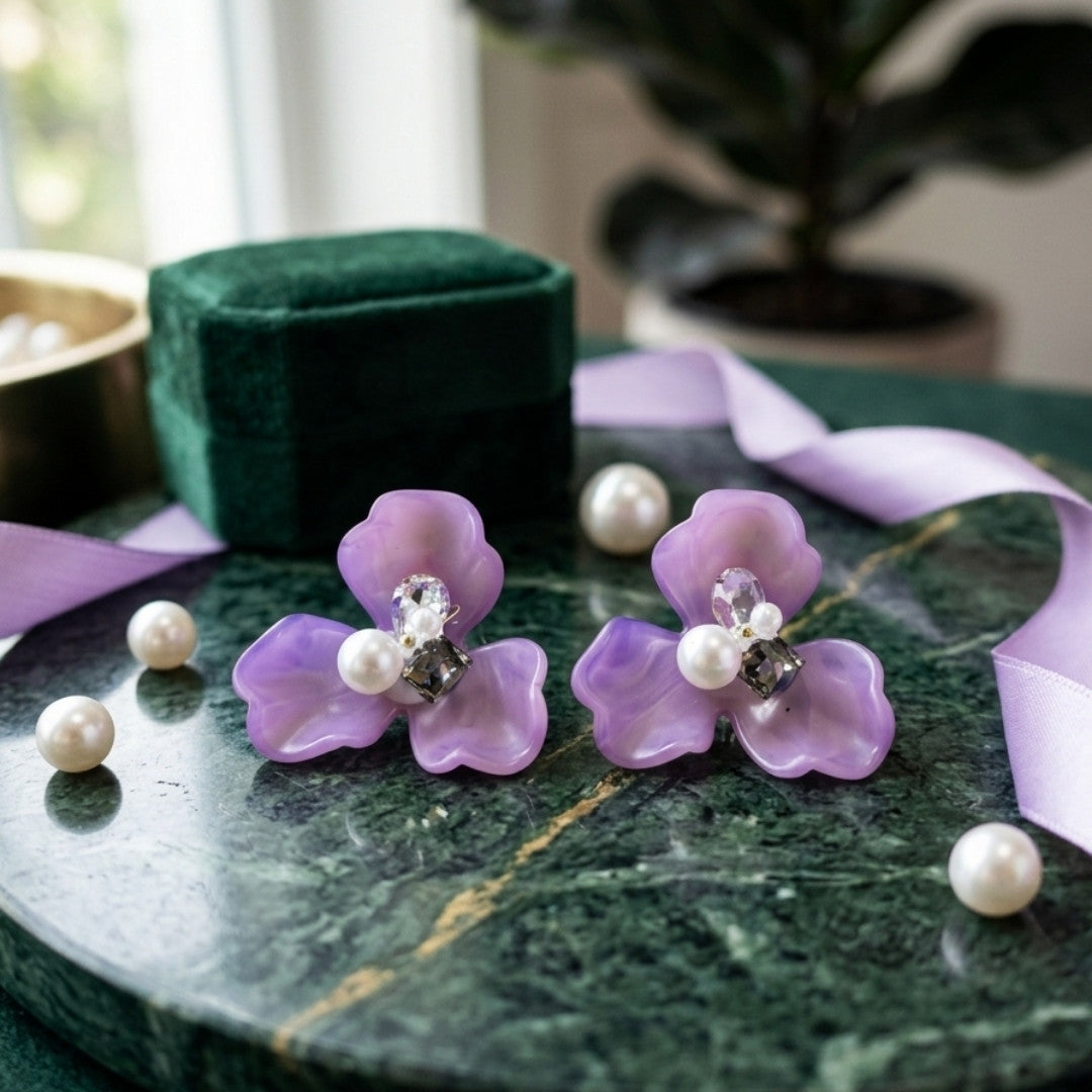 Radiant Floral Bloom Statement Earrings