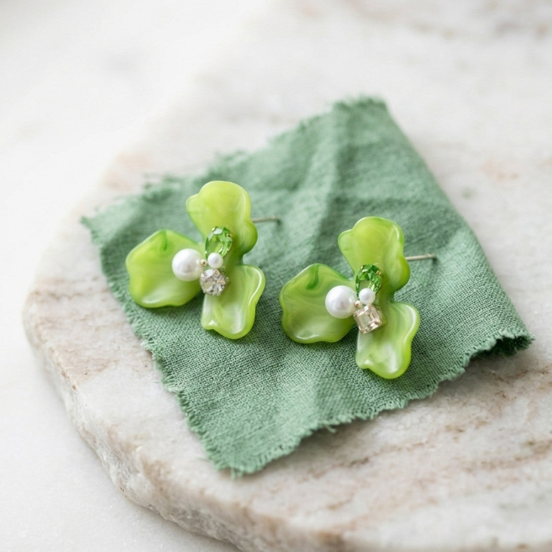 Radiant Floral Bloom Statement Earrings