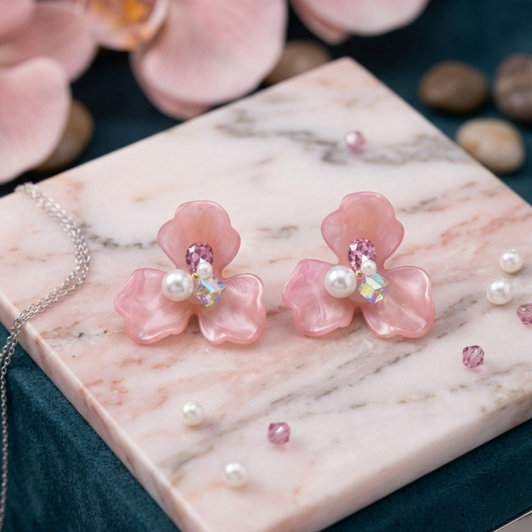 Radiant Floral Bloom Statement Earrings