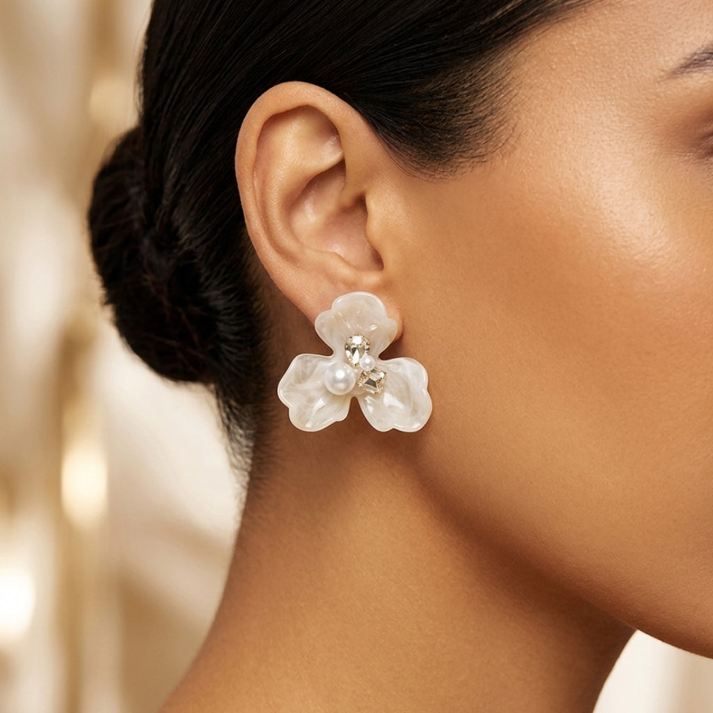 Radiant Floral Bloom Statement Earrings