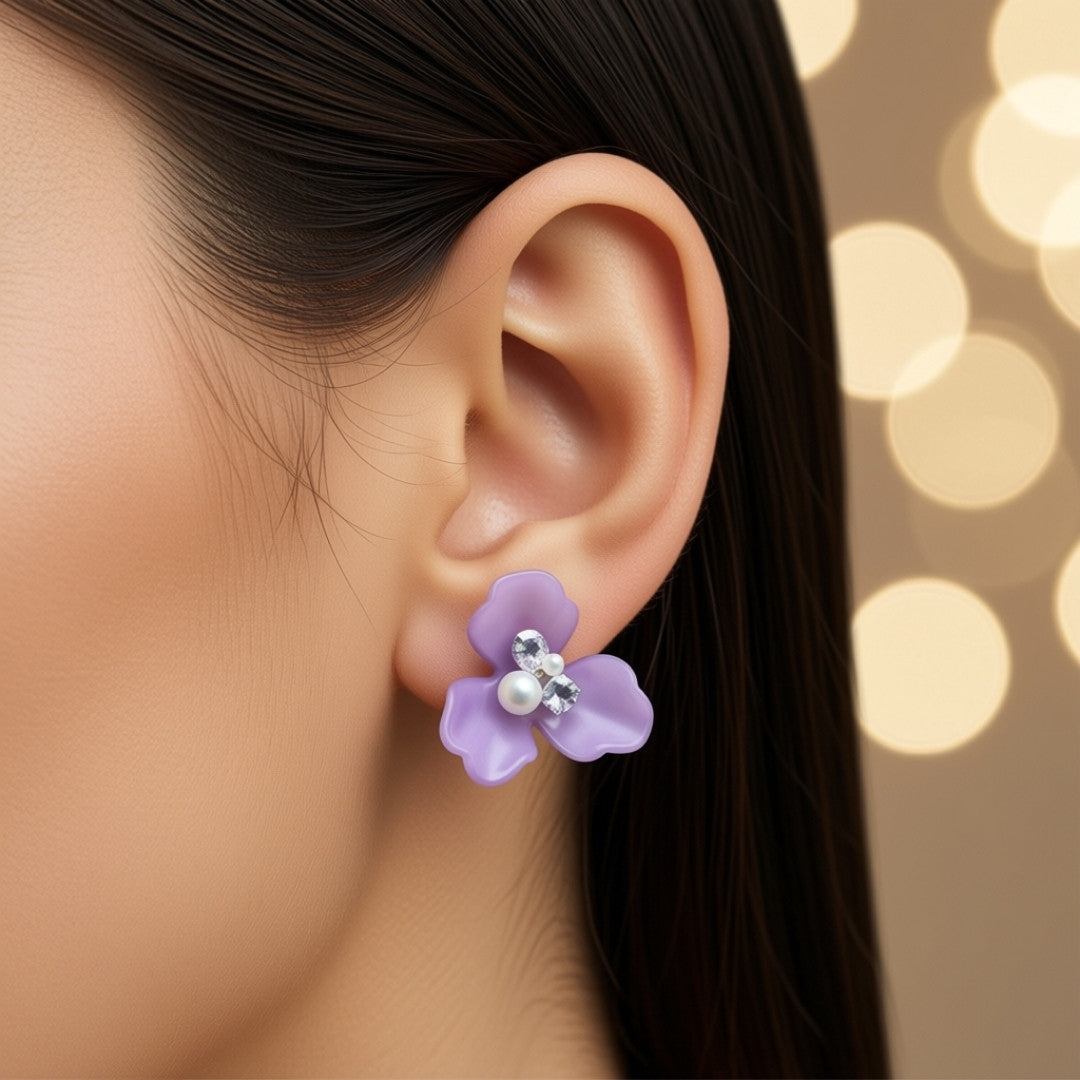 Radiant Floral Bloom Statement Earrings