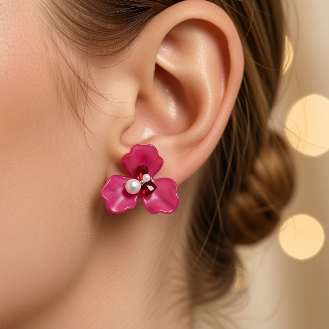 Radiant Floral Bloom Statement Earrings