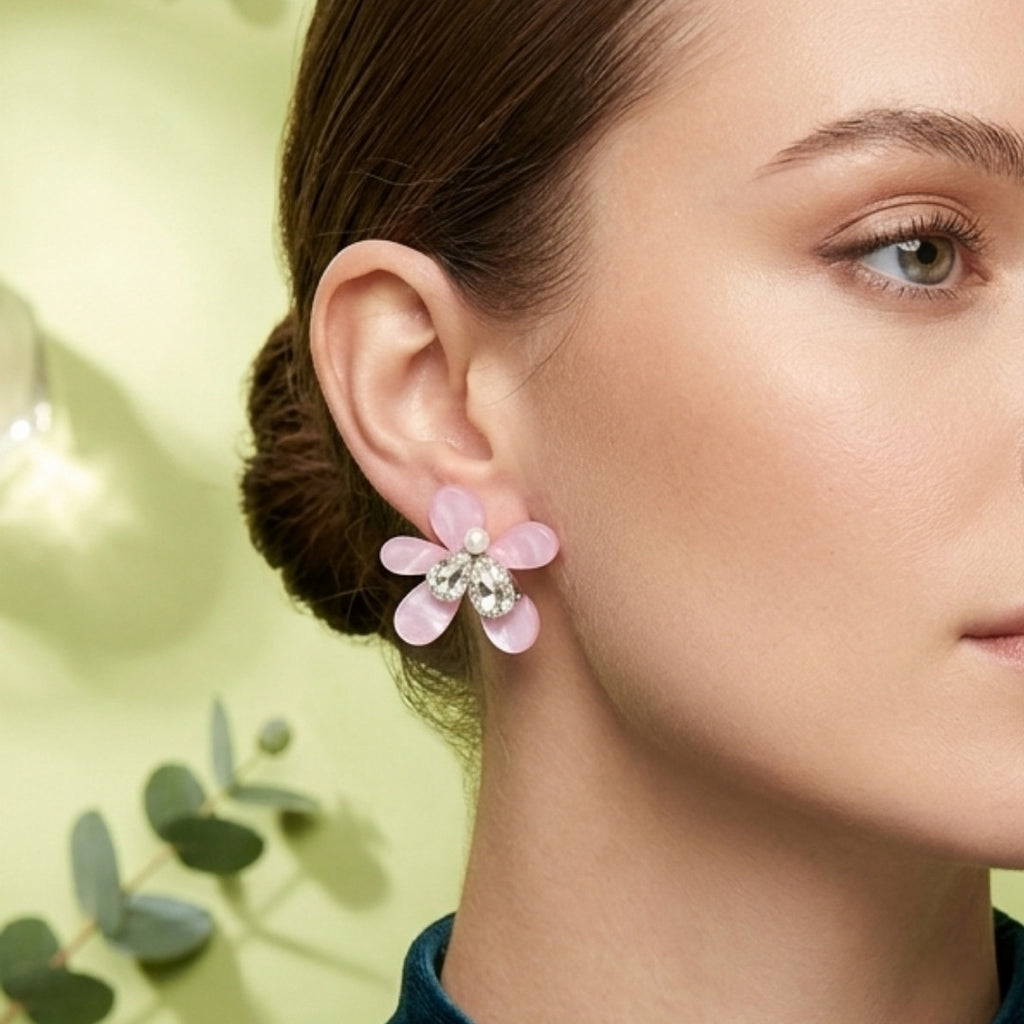 Radiant Floral Bloom Statement Earrings
