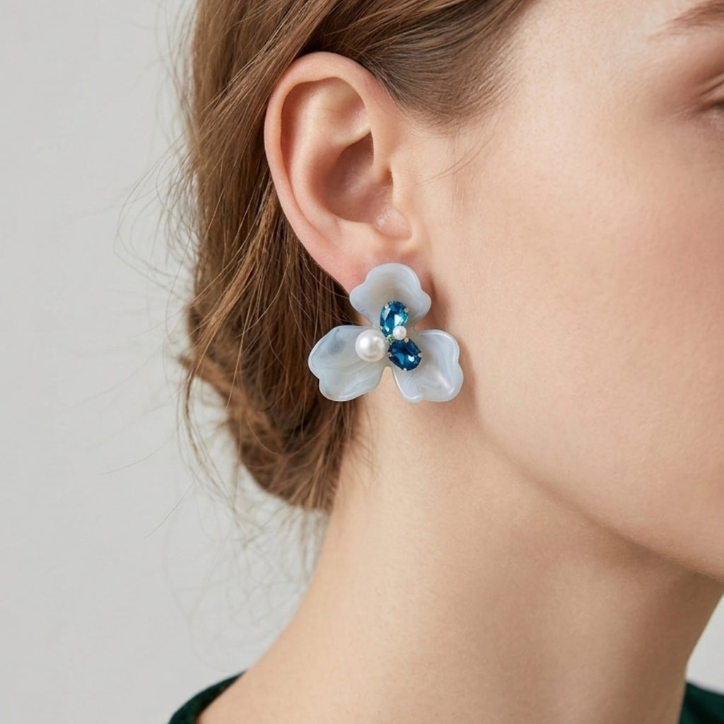 Radiant Floral Bloom Statement Earrings