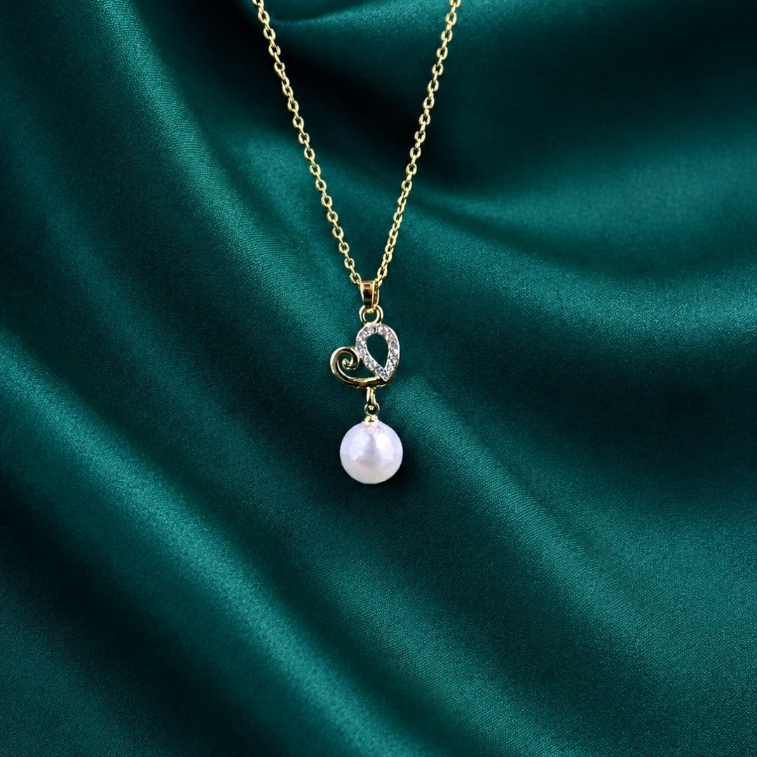 Heart Pearl Necklace Combo Set