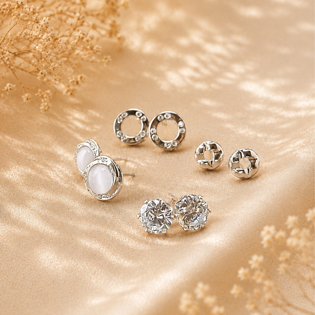 Elegant Pearl & Crystal Radiance Jewelry Collection – 4-Piece Versatile Set
